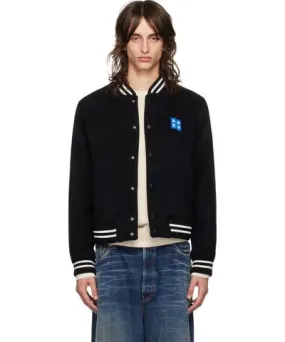 ADER error Black TRS Tag Varsity Bomber Jacket