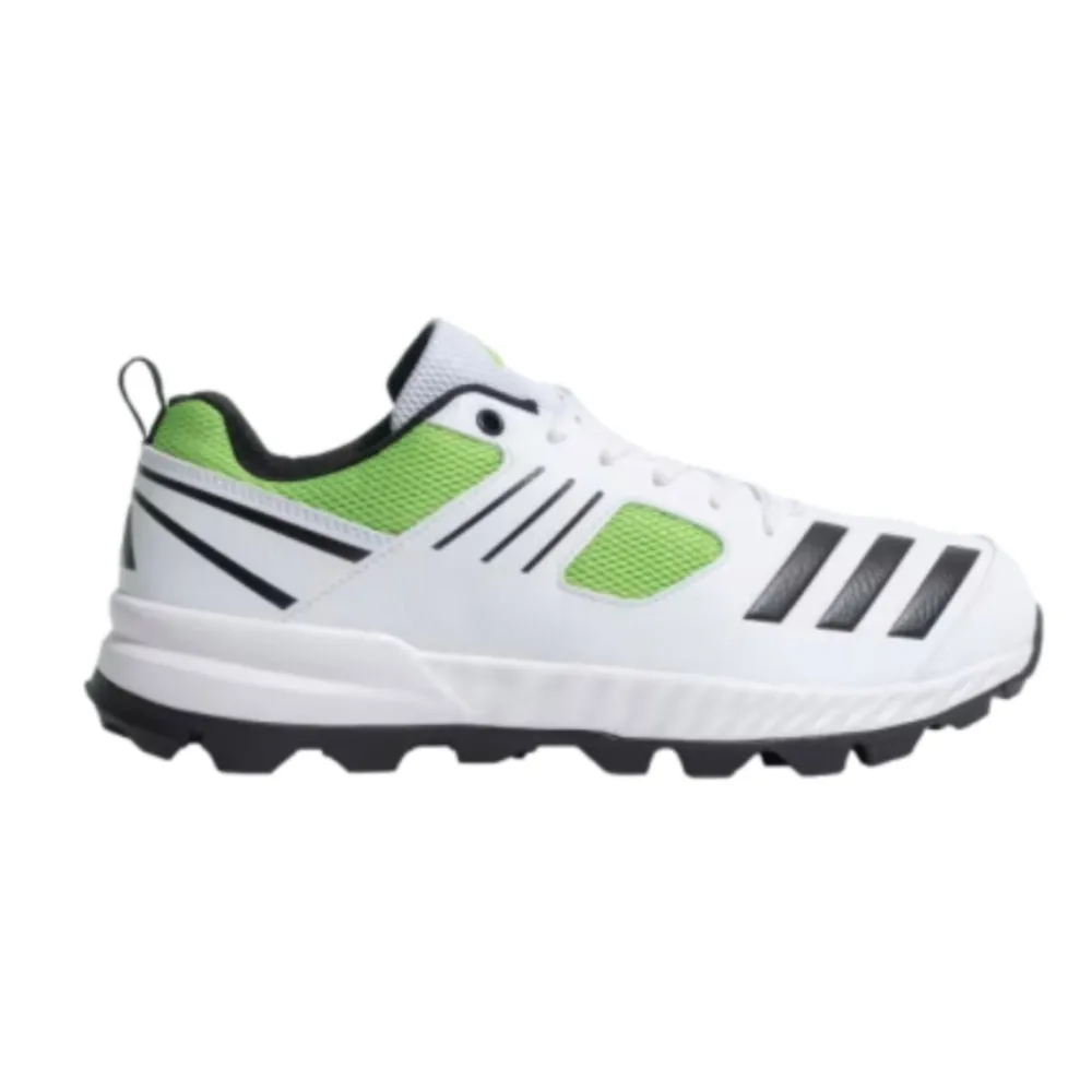 Adidas Men's Crihase 23 Cricket Shoe (Cloud White/Core Black/Lucid Lime)