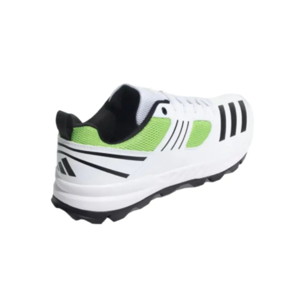 Adidas Men's Crihase 23 Cricket Shoe (Cloud White/Core Black/Lucid Lime)