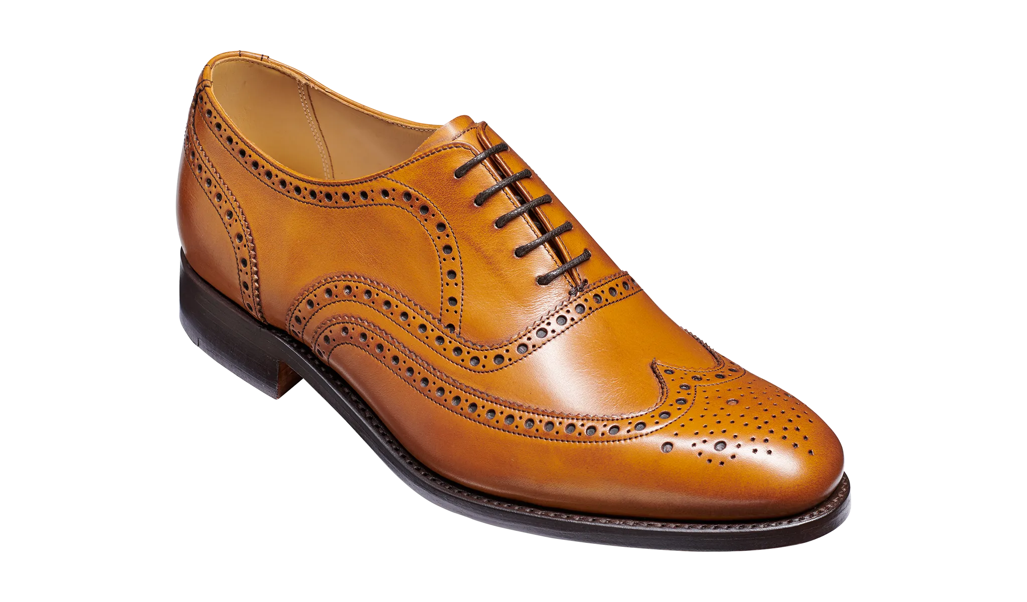 Barker Malton Full Wing Brogue Shoe - Cedar Calf