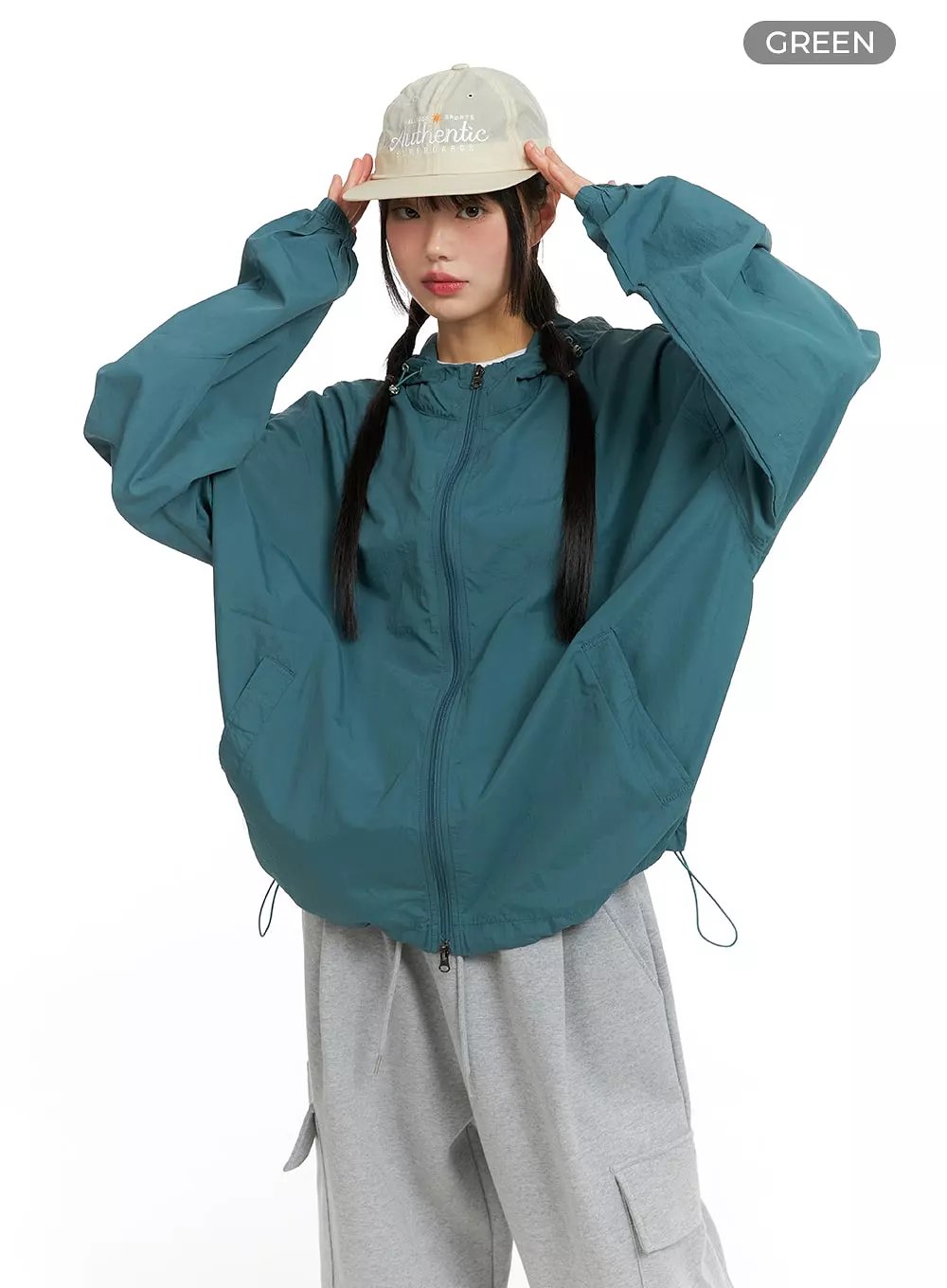 Basic Oversized Nylon Jacket CF423