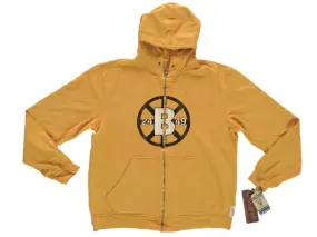 Boston Bruins Retro Brand Gold Full Zip Up Waffle Hooded Vintage Jacket