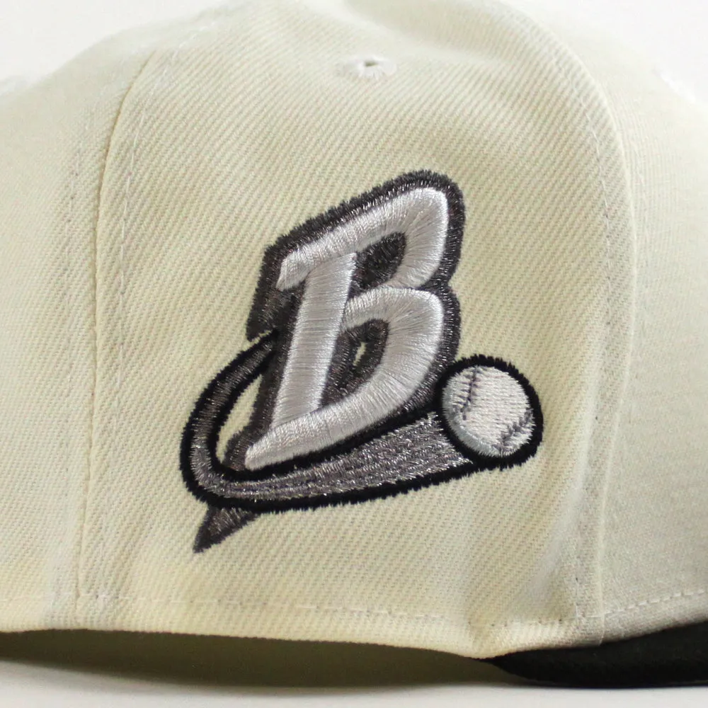 Buffalo Bisons BUFFALO B New Era 59Fifty Fitted Hat (Chrome White Black Gray Under Brim)