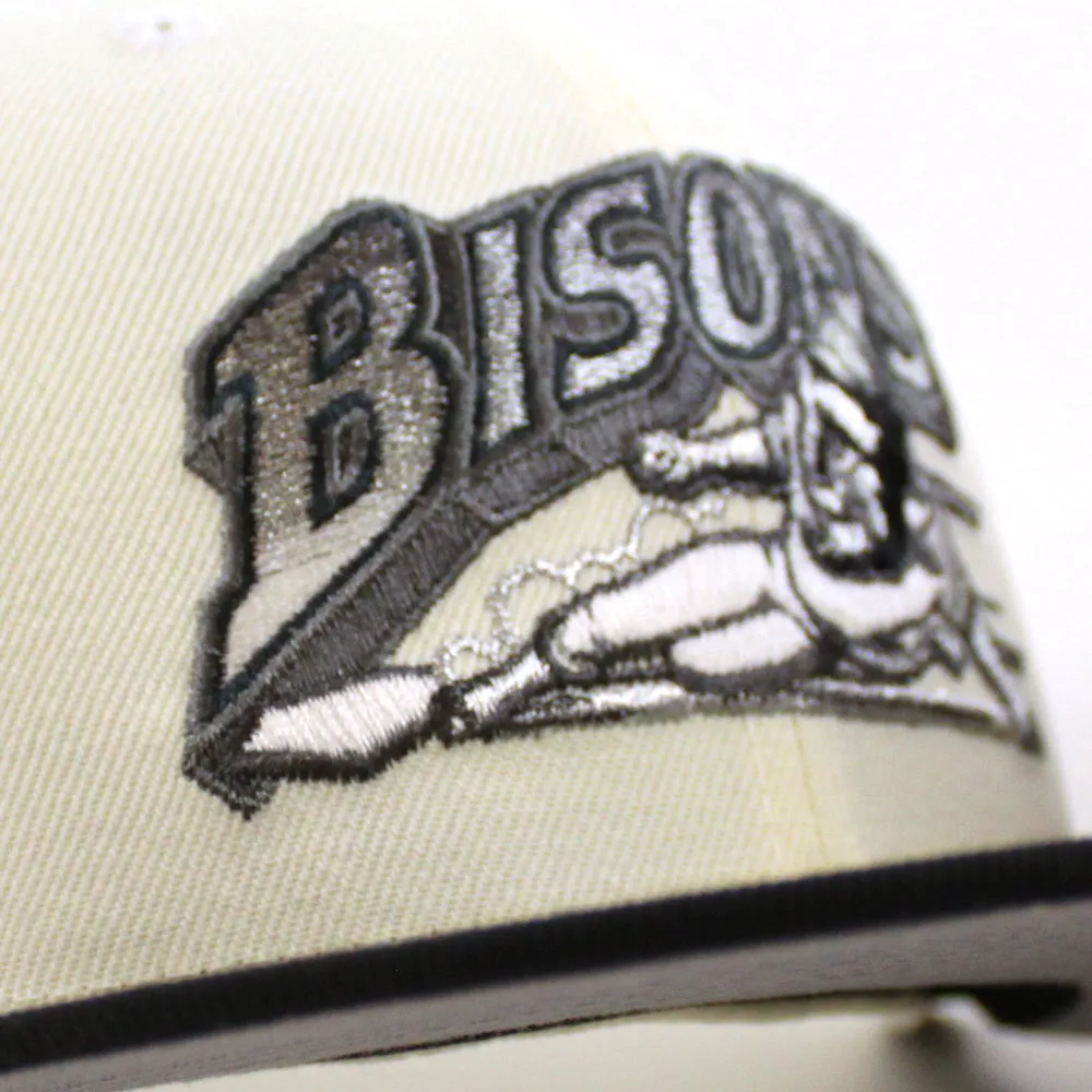 Buffalo Bisons BUFFALO B New Era 59Fifty Fitted Hat (Chrome White Black Gray Under Brim)