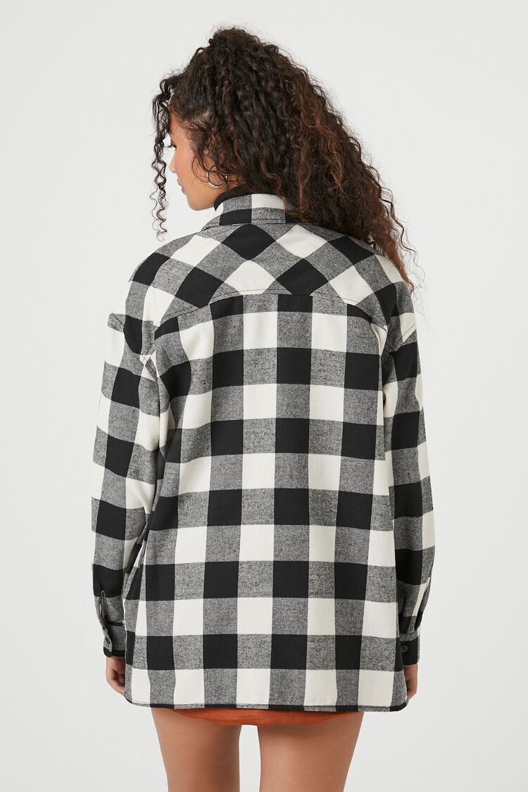 Buffalo Plaid Drop-Sleeve Shirt