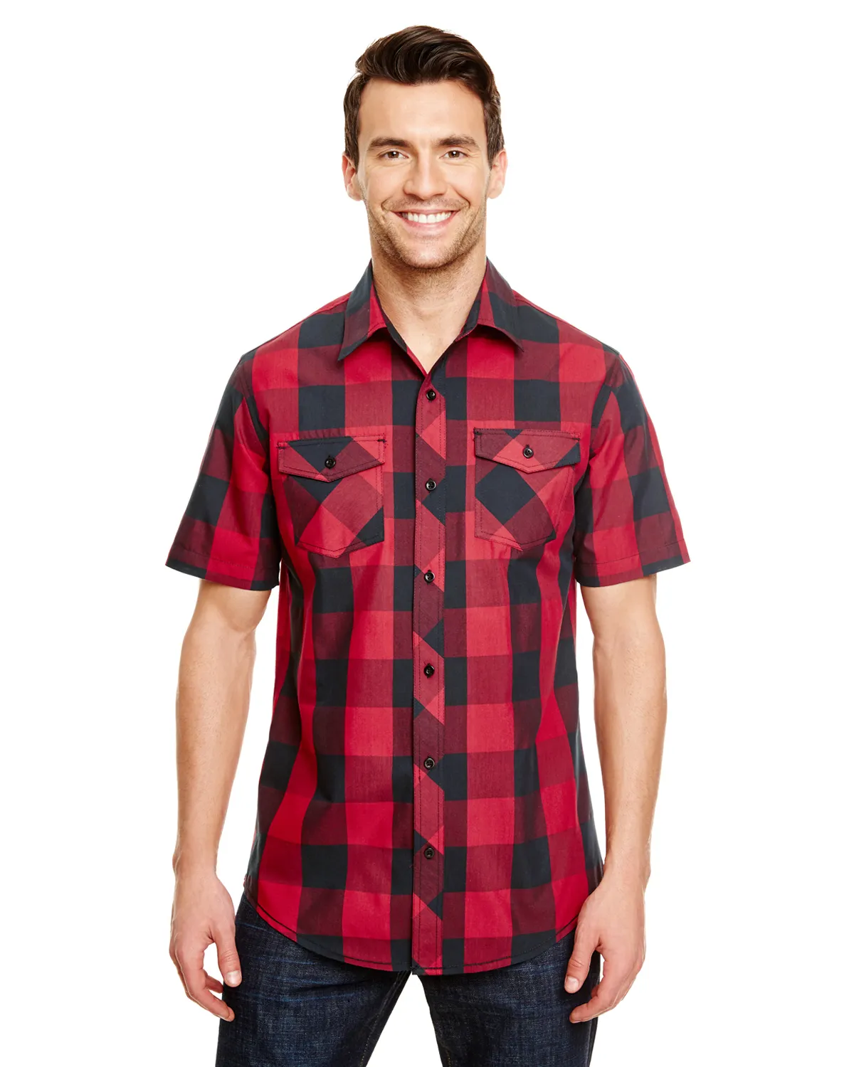 Burnside B9203 Mens Buffalo Plaid Woven Shirt