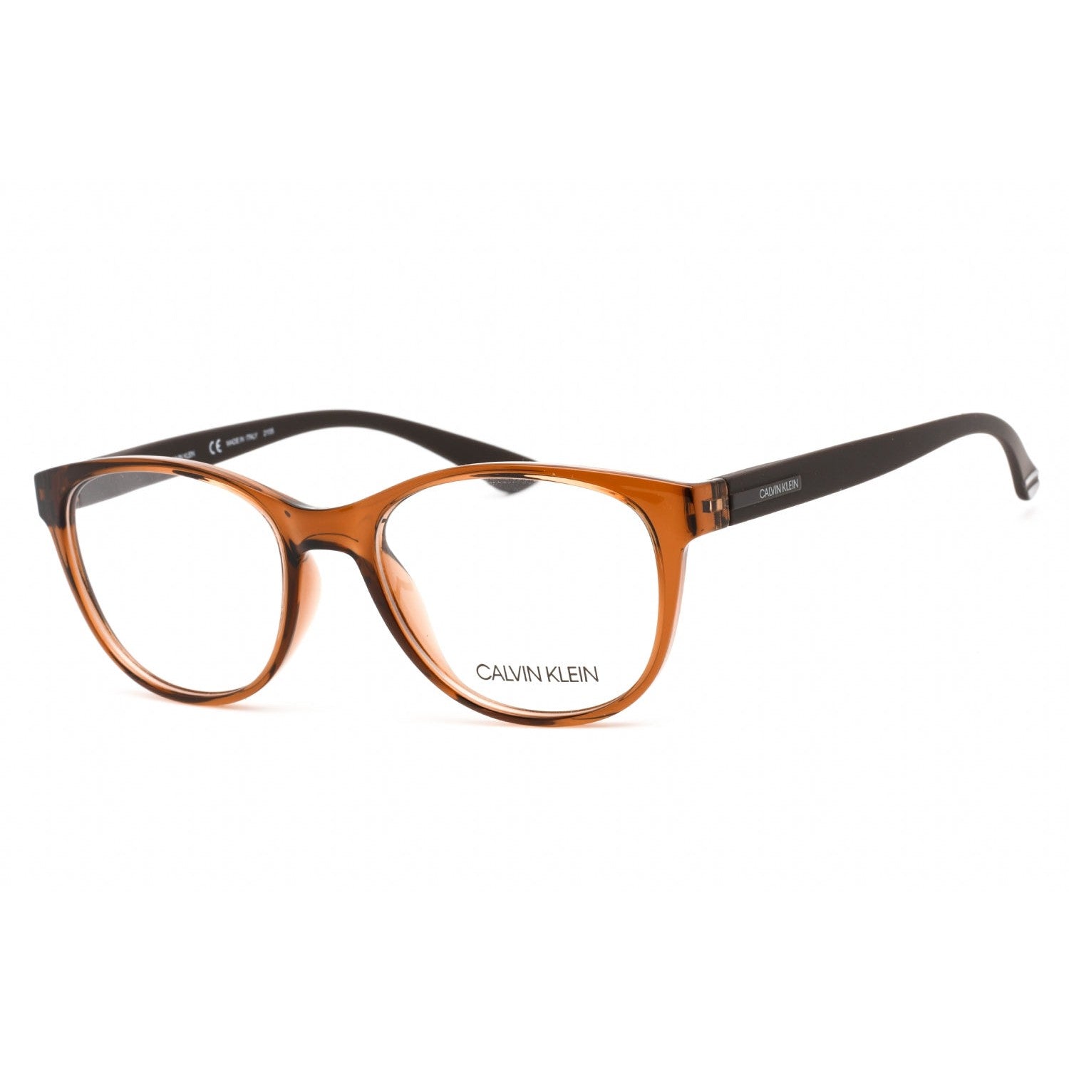 Calvin Klein CK19572 Eyeglasses CRYSTAL AMBER/Clear demo lens