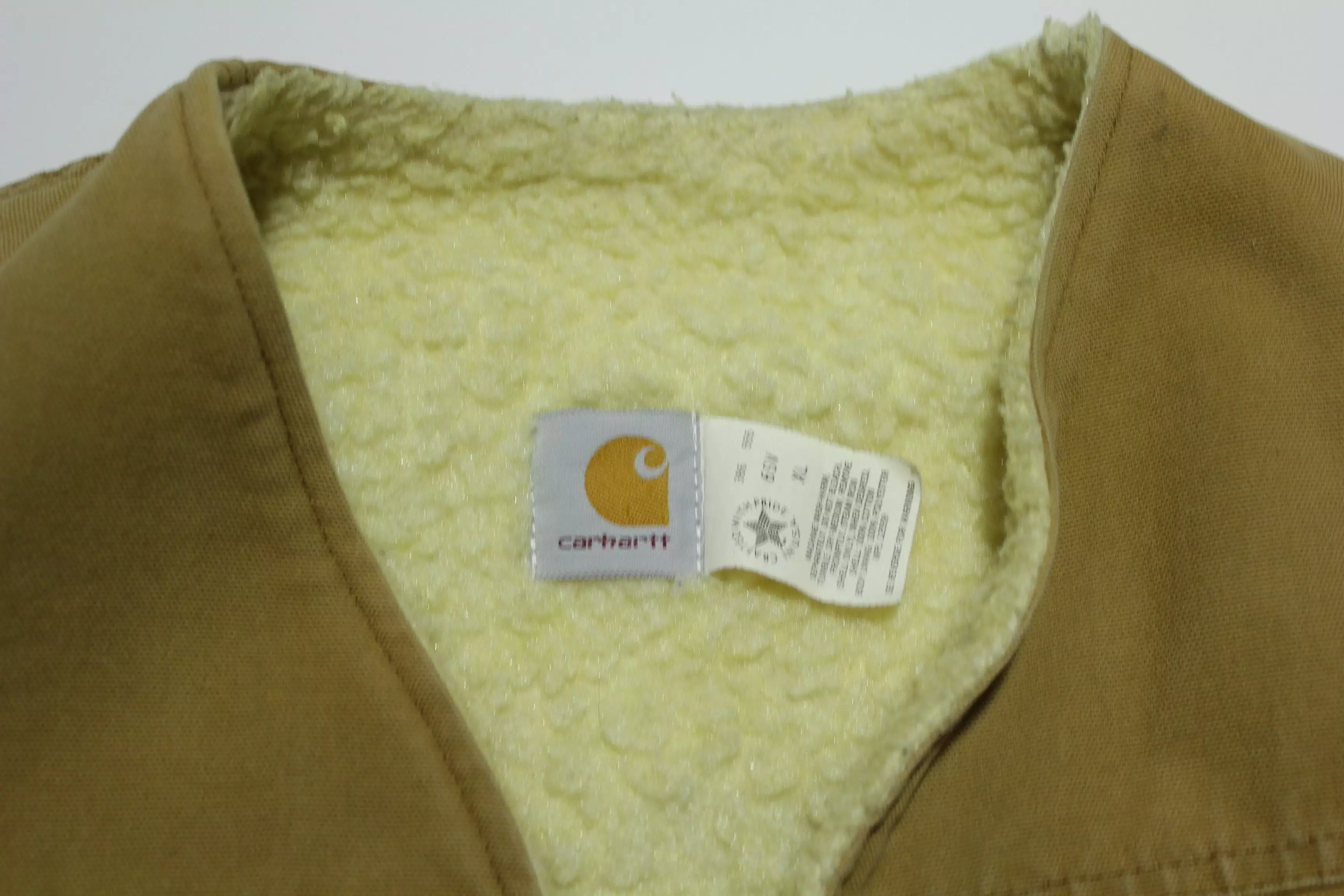 Carhartt 6SV BRN Traditional Duck Arctic Sherpa Lined Barn Chore Coat Work Vest Jacket