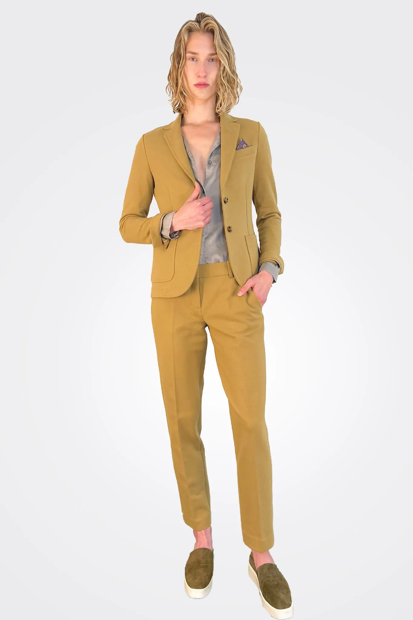 Cashmere Touch Slim Fit Blazer - Liquirizia