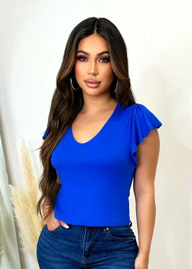 Casual Look Top Royal Blue