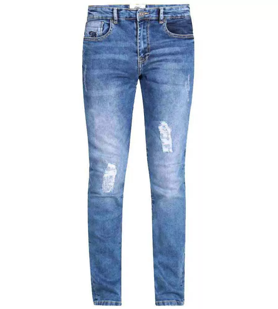 D555 Mens Couture Jeans With Abrasions And Rips (BOXWELL)