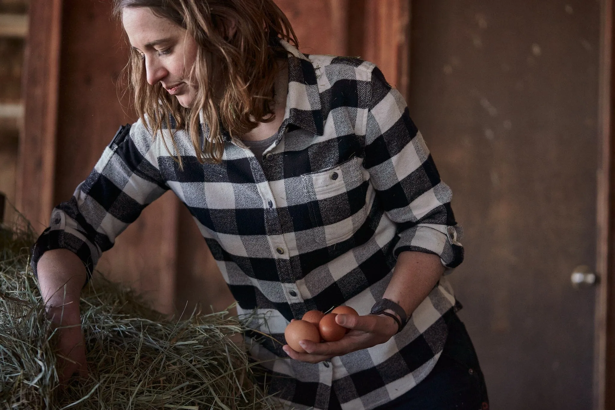 Dovetail Women's Givens Chunky Buffalo Flannel Work Shirt in Black White