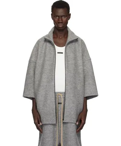 Fear of God Gray Boiled Wool Short Sleeve Jacket