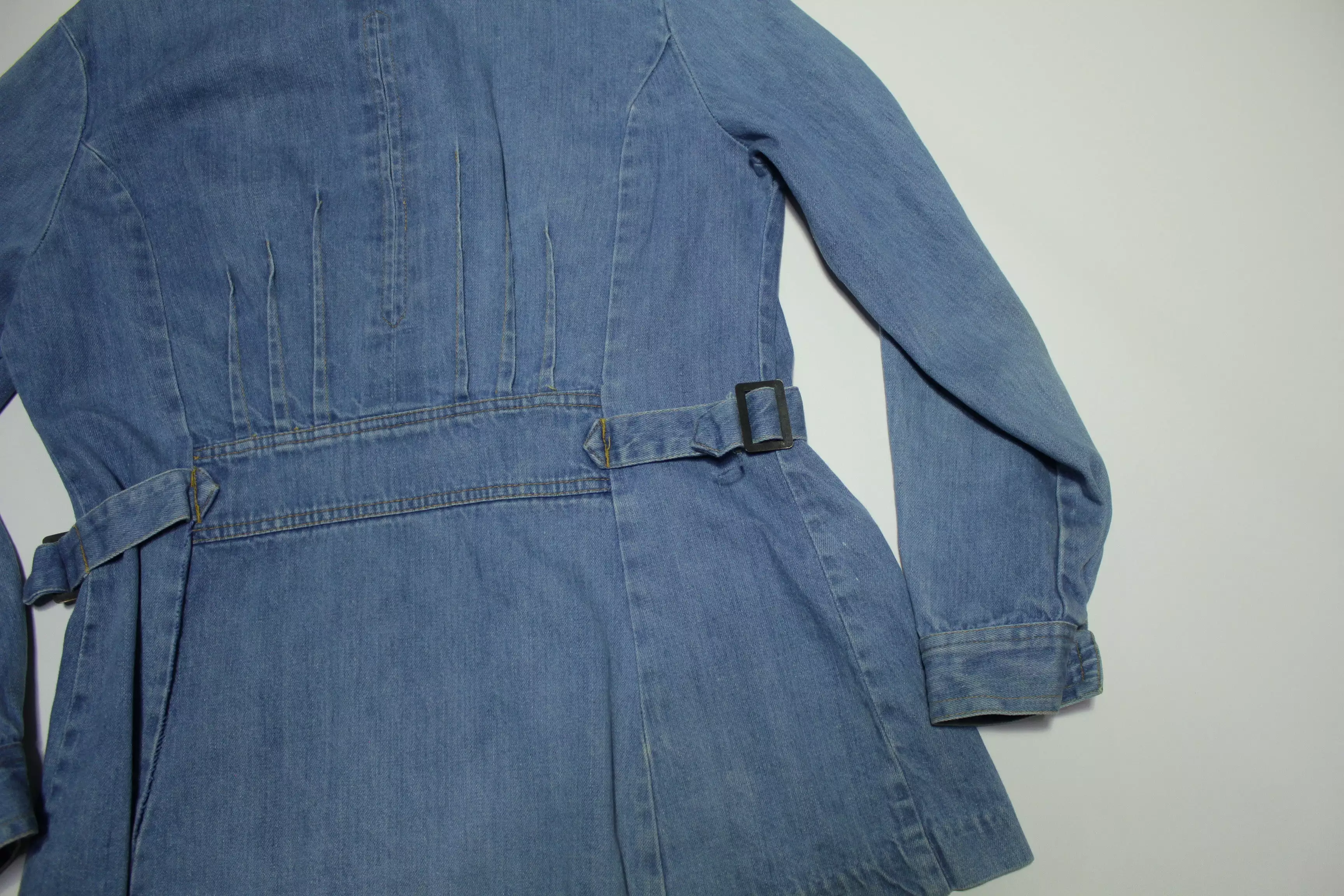 Gamin Vintage 70's Disco Denim Buckle Back Chore Jean Jacket