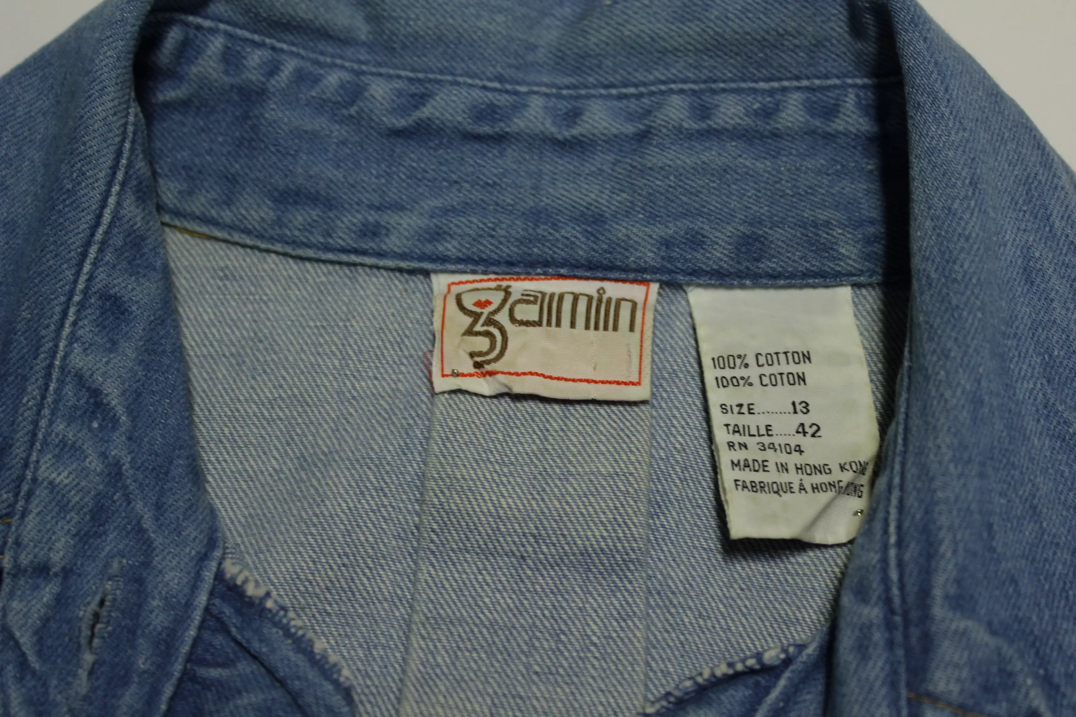 Gamin Vintage 70's Disco Denim Buckle Back Chore Jean Jacket