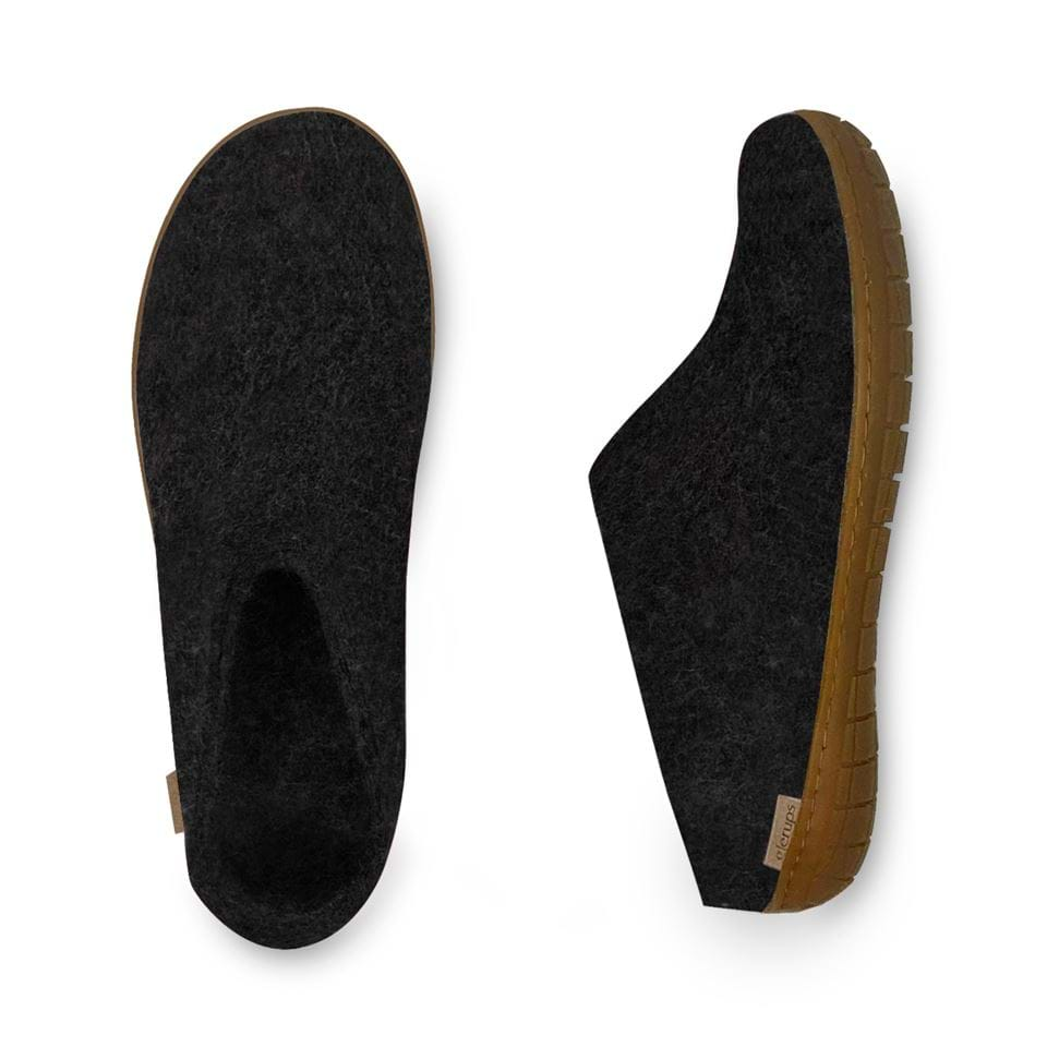 Glerups Slipper: Slip-on, Charcoal, Honey Rubber - BR-02-00