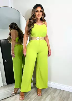 Go All Out Jumpsuit Lime