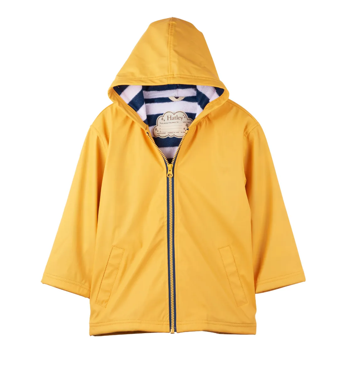 Hatley Yellow and Navy Zip Up Splash Jacket