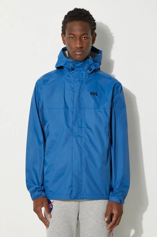 Helly Hansen rain jacket loke men's navy blue color