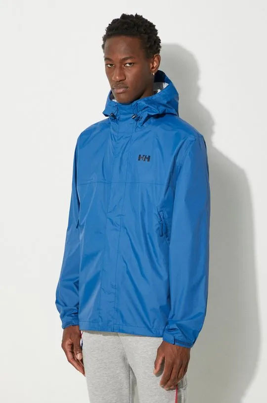 Helly Hansen rain jacket loke men's navy blue color