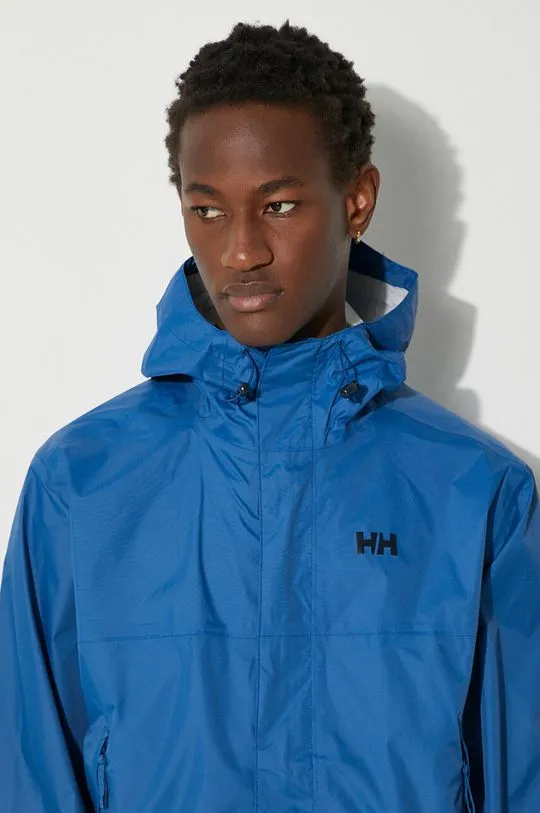 Helly Hansen rain jacket loke men's navy blue color