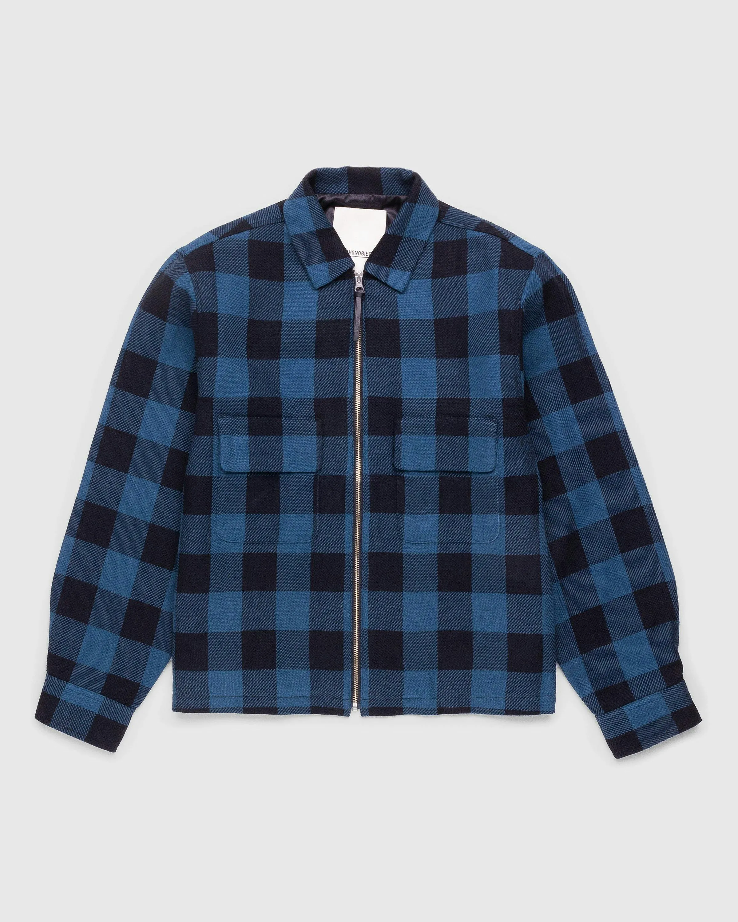 Highsnobiety – Buffalo Check Zip Shirt Navy | Highsnobiety Shop