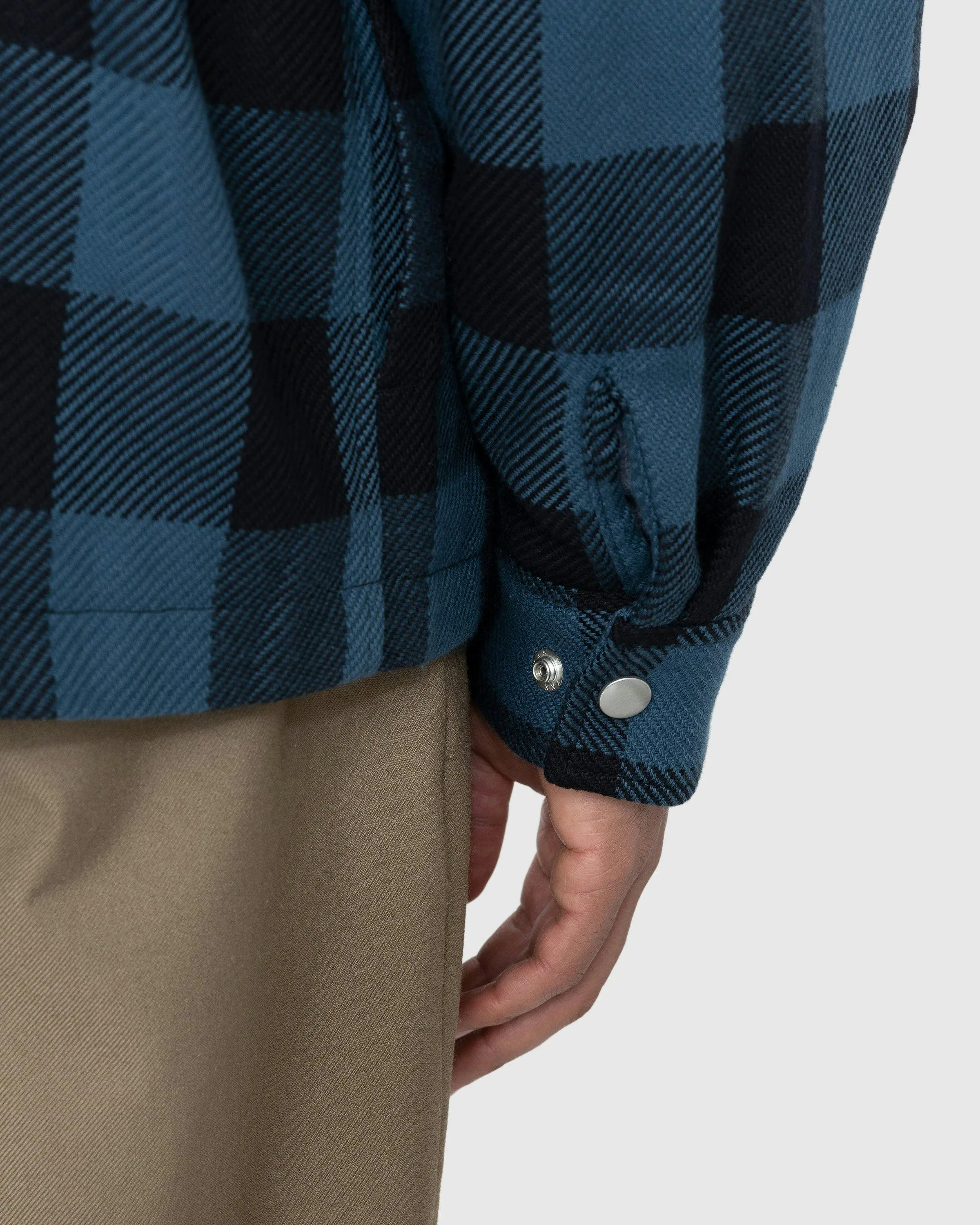 Highsnobiety – Buffalo Check Zip Shirt Navy | Highsnobiety Shop