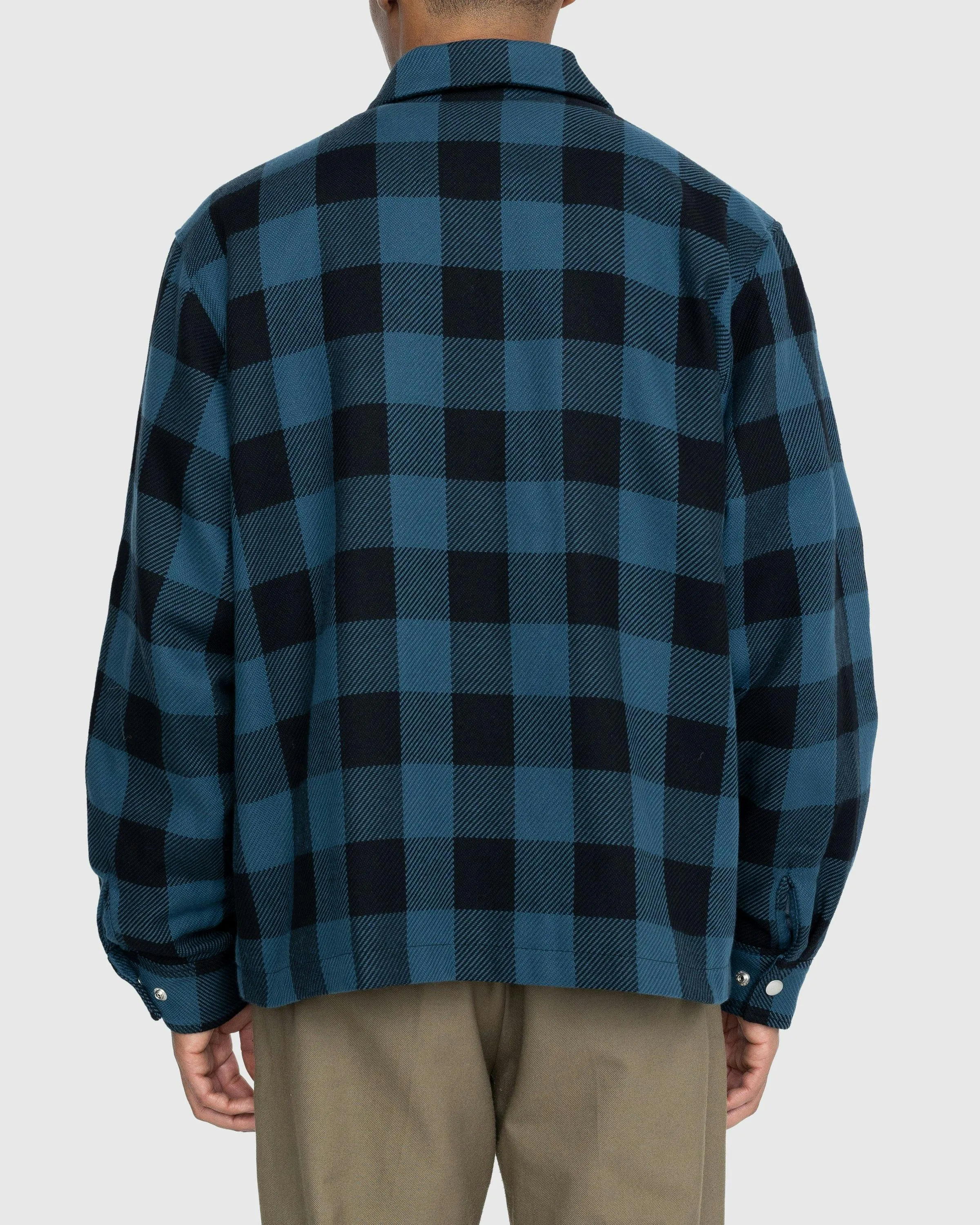 Highsnobiety – Buffalo Check Zip Shirt Navy | Highsnobiety Shop