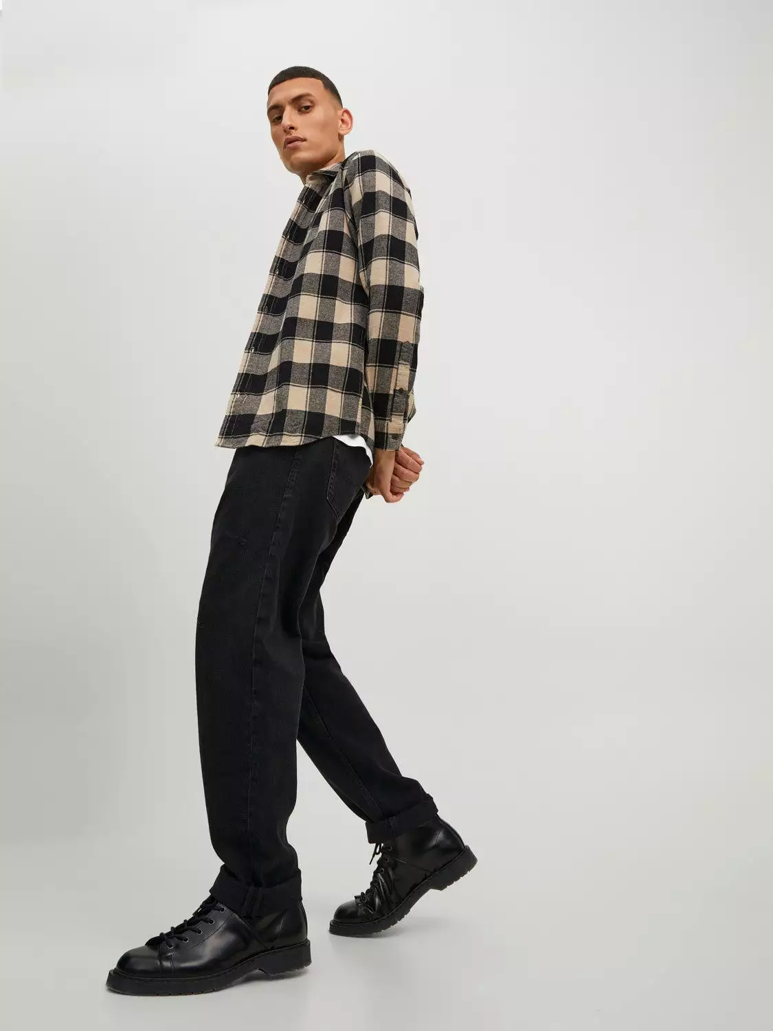 Jack & Jones Mens Shirt 'JJ Plain' Autumn Buffalo Check