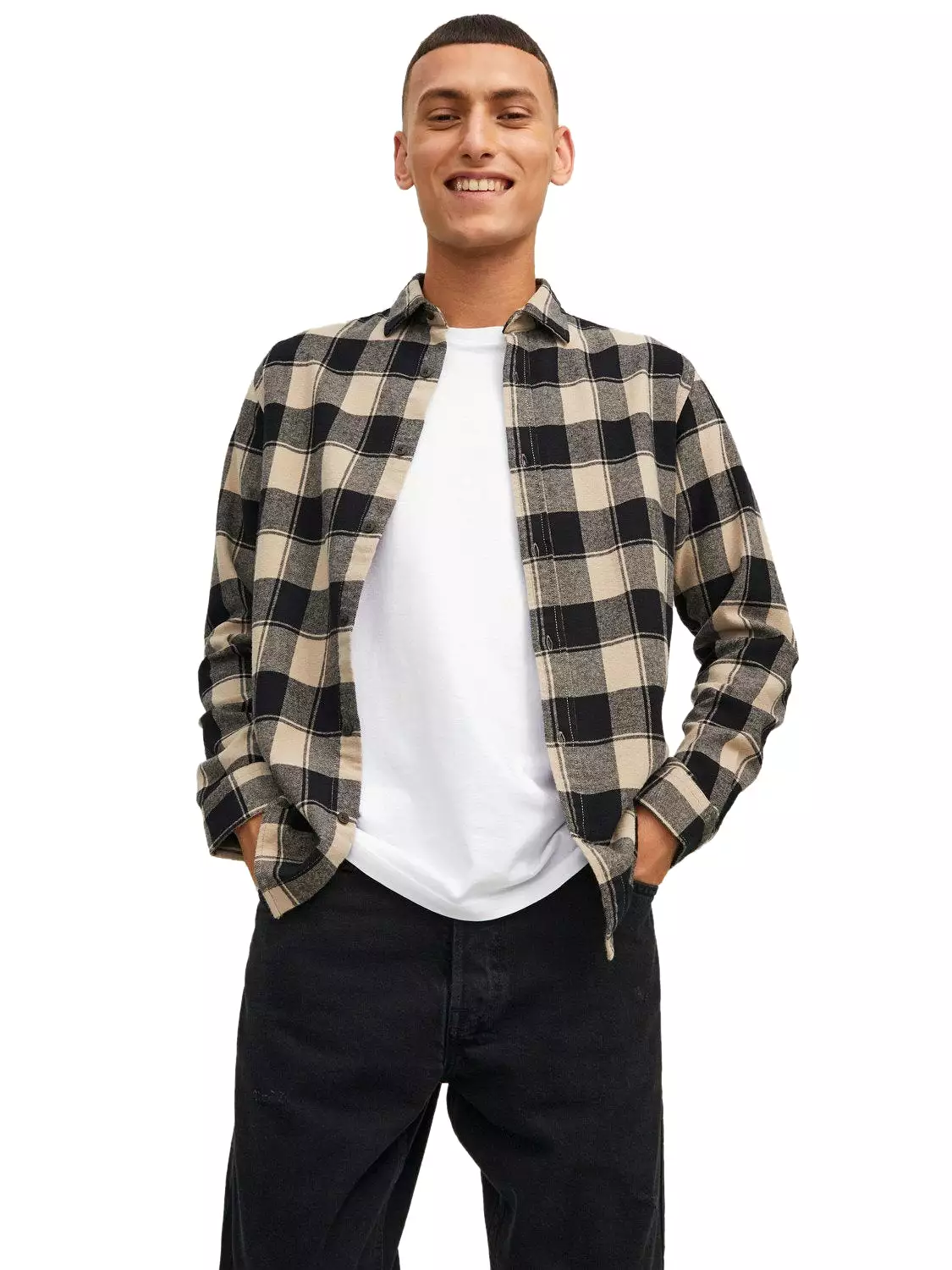 Jack & Jones Mens Shirt 'JJ Plain' Autumn Buffalo Check