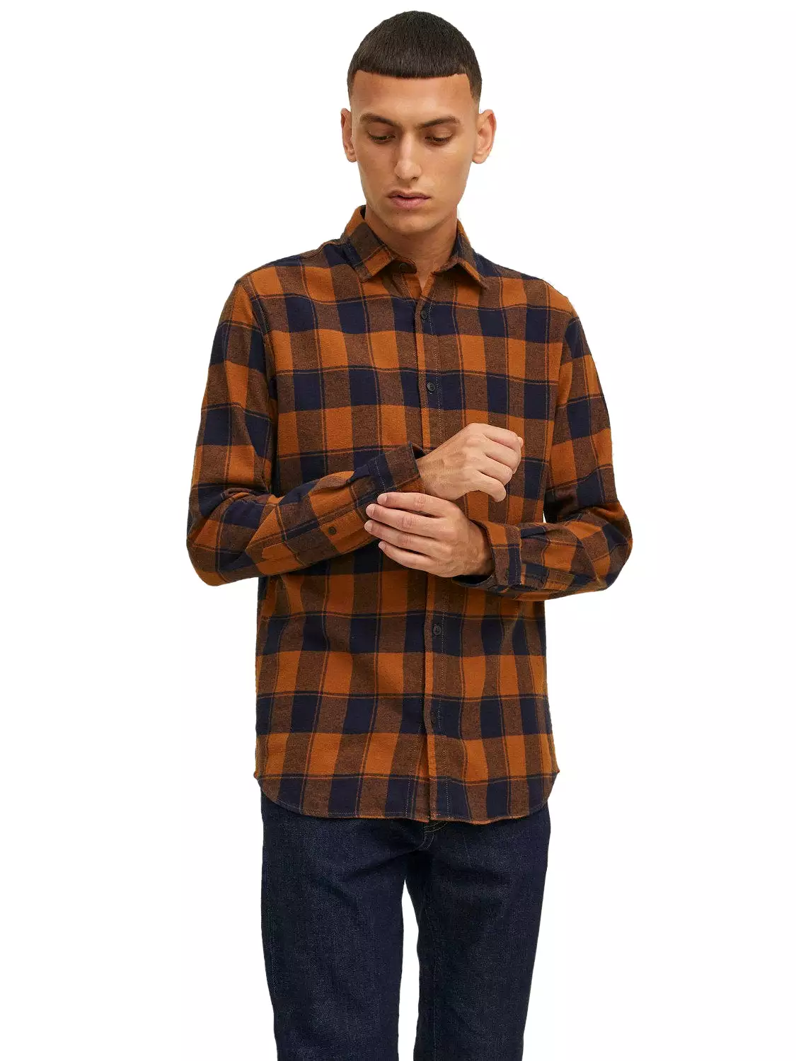 Jack & Jones Mens Shirt 'JJ Plain' Autumn Buffalo Check