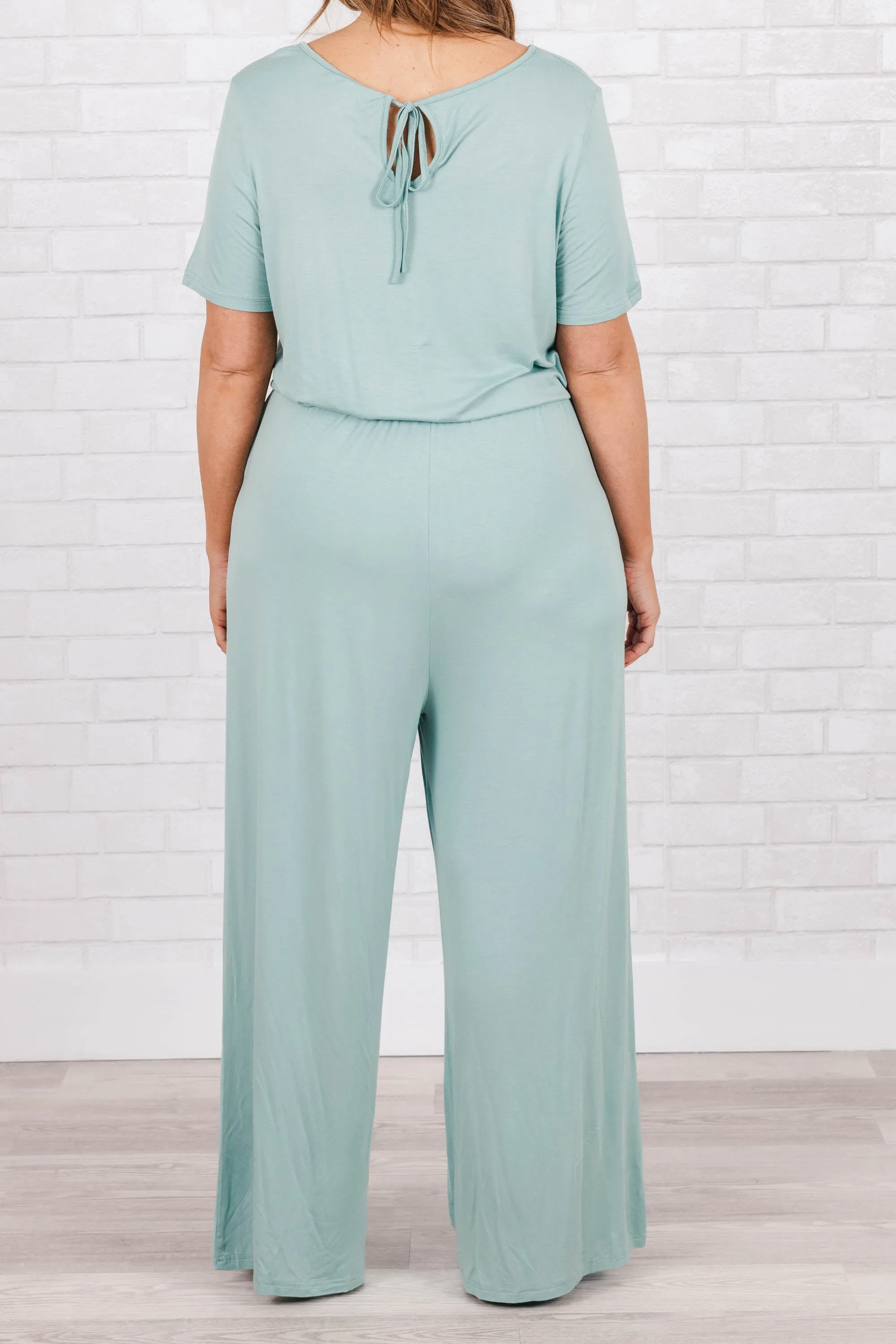 Louder Than Words Jumpsuit, Blue-Grey