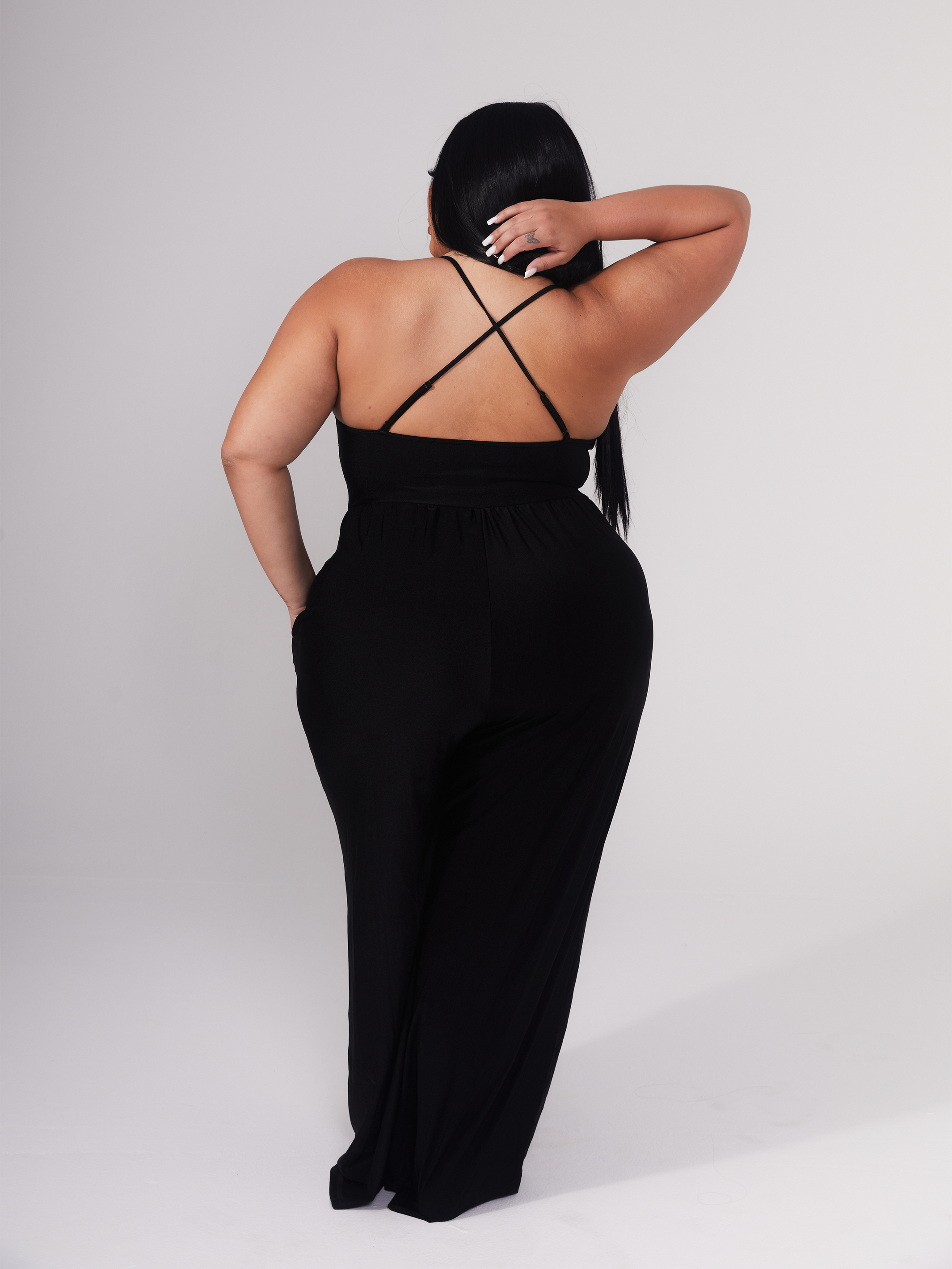 Lux Deep V Brami Jumpsuit