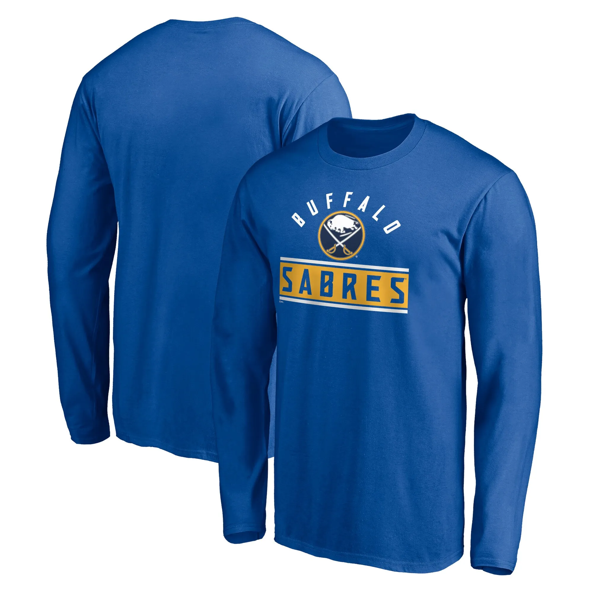 Men's Buffalo Sabres Royal Team Arch Knockout Long Sleeve T-Shirt