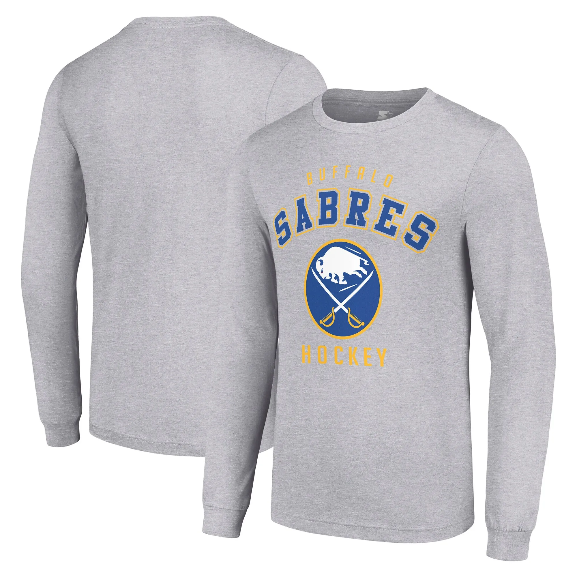 Men's Buffalo Sabres Starter Heather Gray Logo Long Sleeve T-Shirt