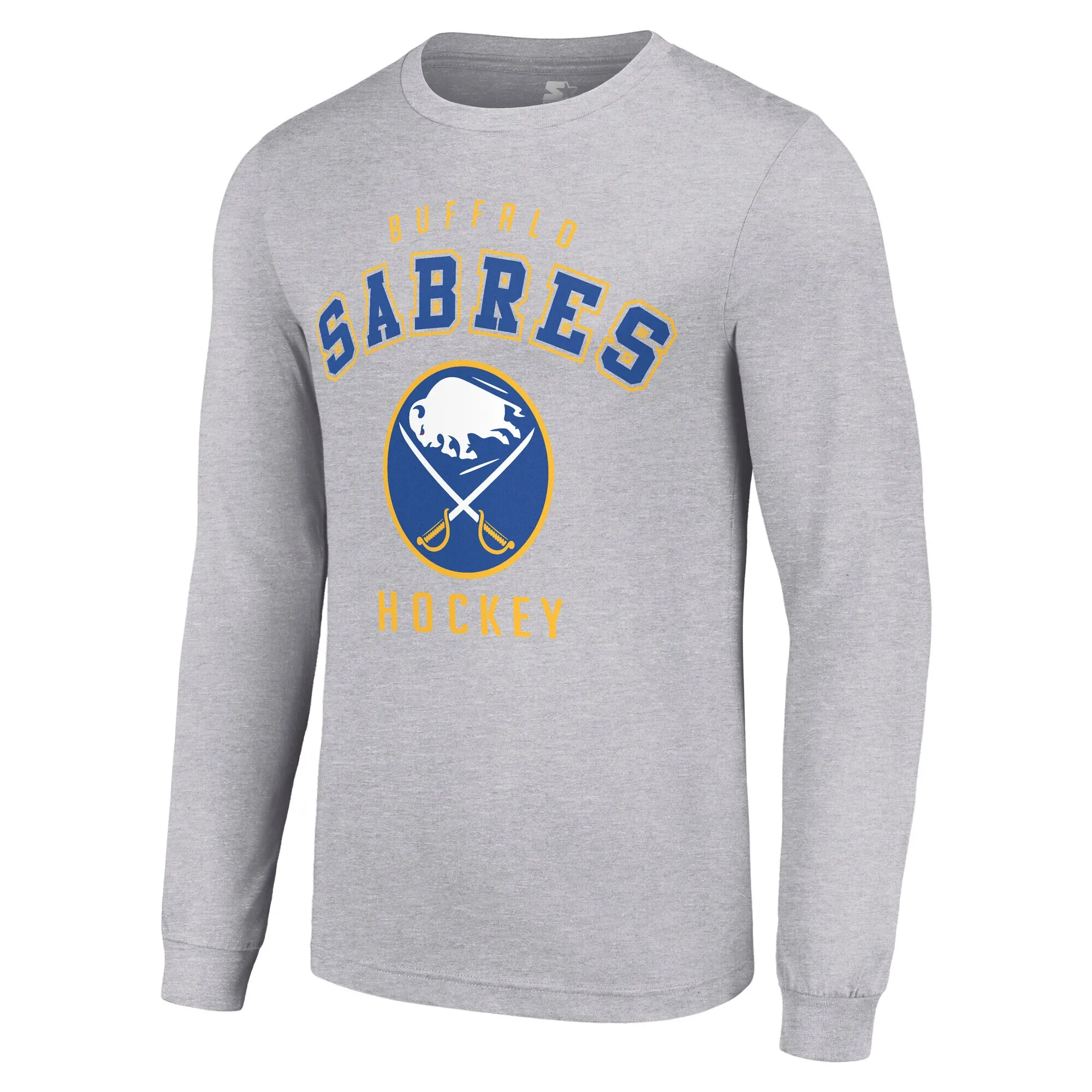 Men's Buffalo Sabres Starter Heather Gray Logo Long Sleeve T-Shirt