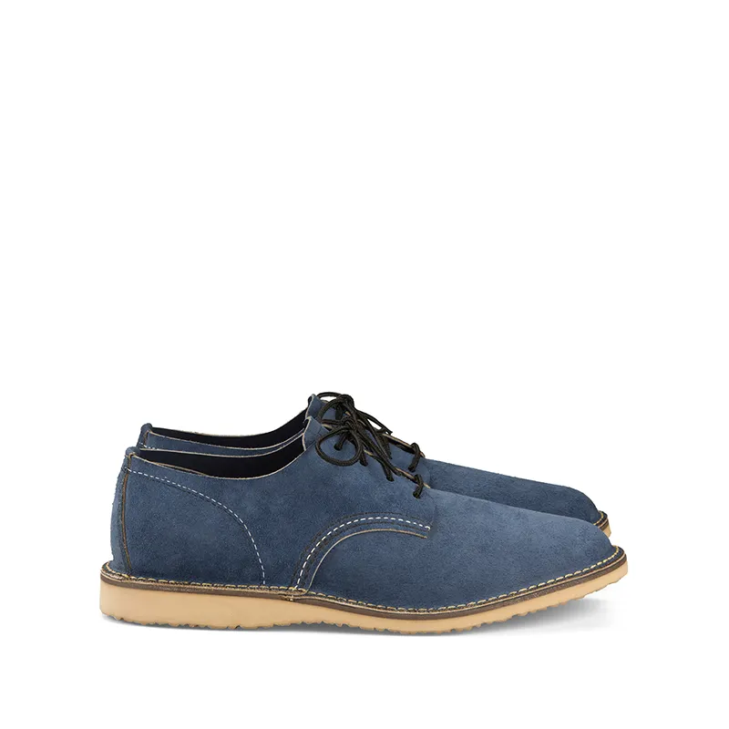 Men’s Leather Shoes for All Seasons, Blue Low-Top 