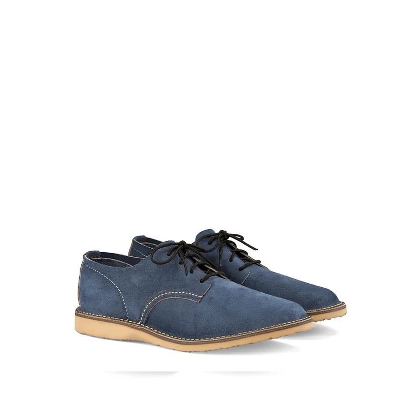 Men’s Leather Shoes for All Seasons, Blue Low-Top 