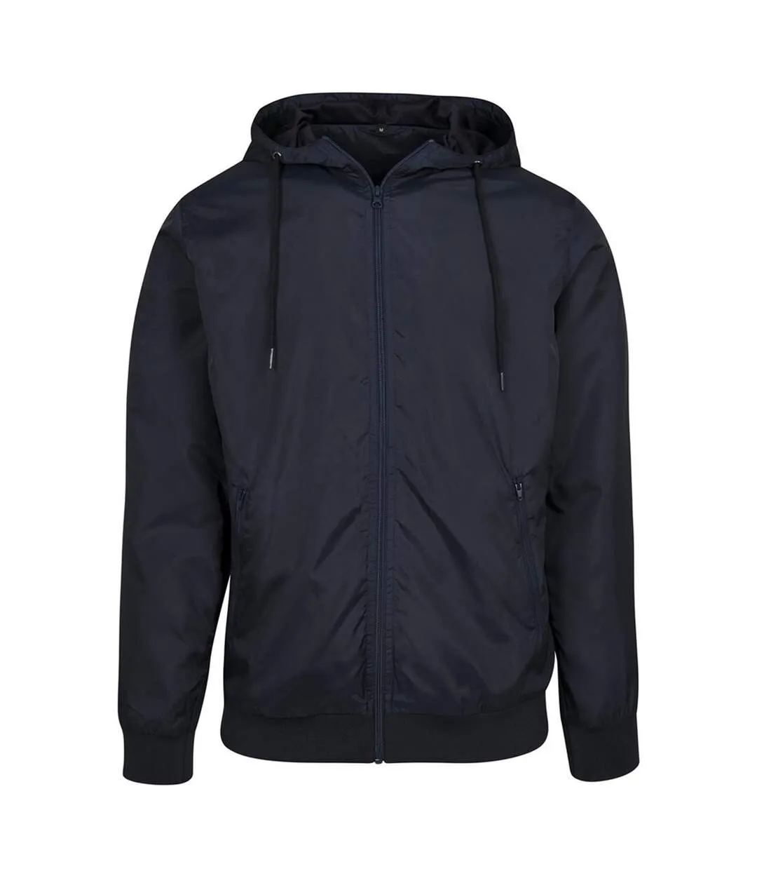 Mens zip up wind runner jacket navy Build Your Brand