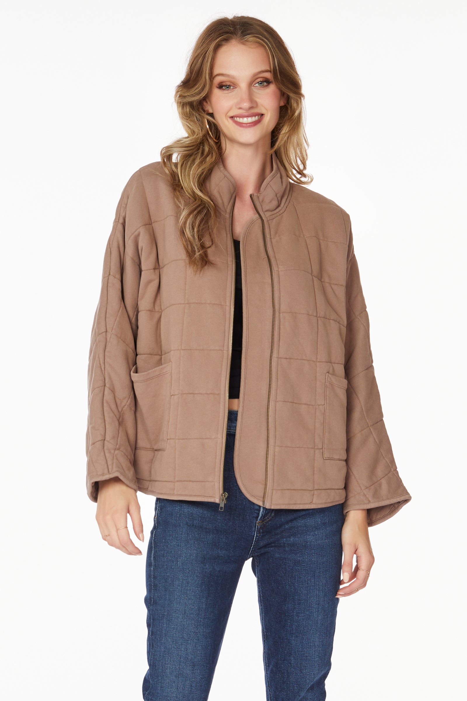 MOCK NECK DOLMAN JACKET