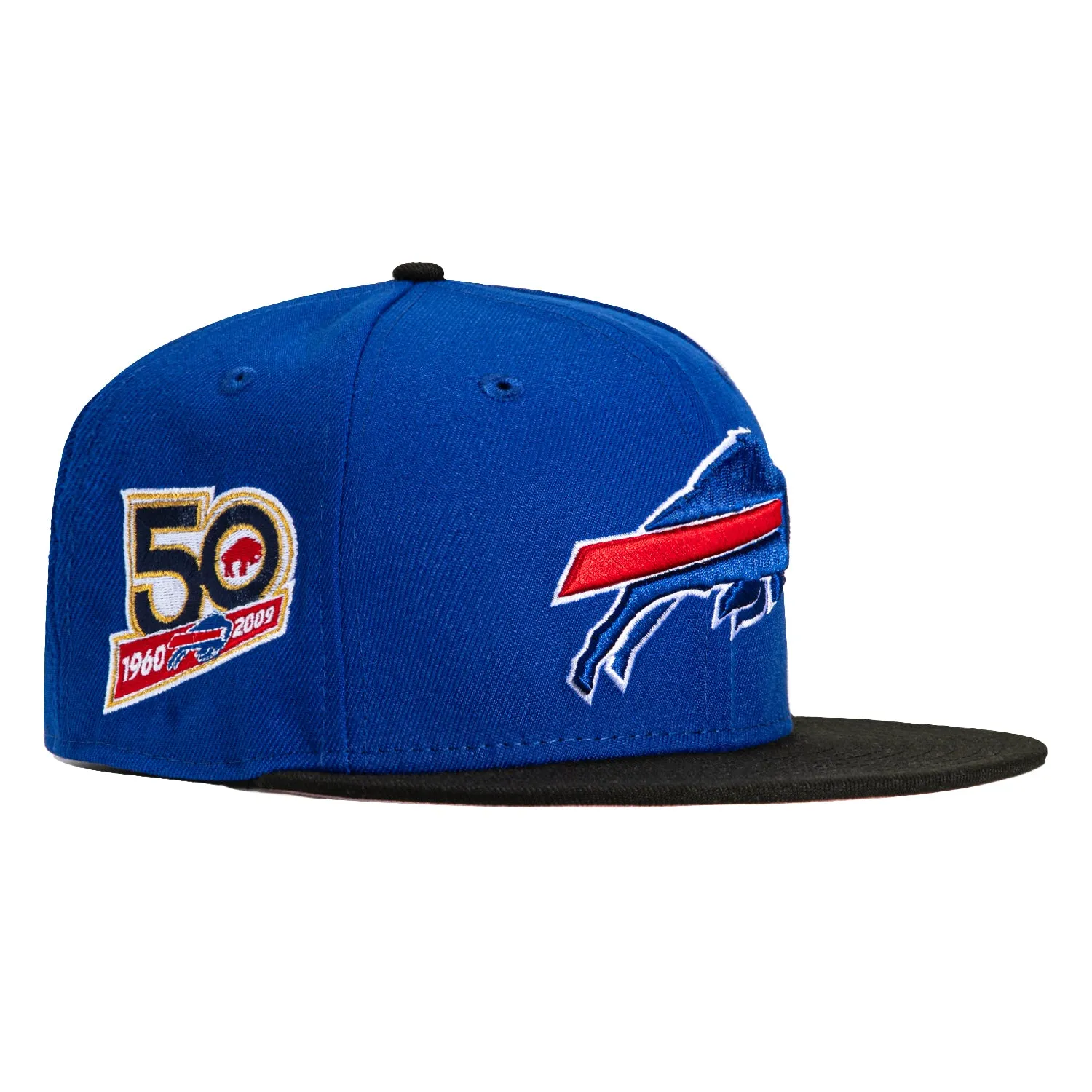 New Era 59Fifty Buffalo Bills 50th Anniversary Patch Pink UV Hat -  Royal, Black