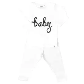 oh baby! Two Piece Set baby in Charcoal Yarn - Cream