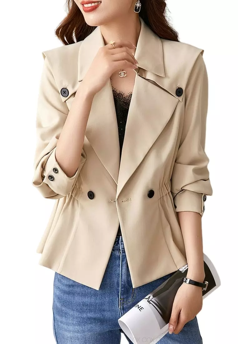 ONX.HK OL Temperament Lapel Trench Coat