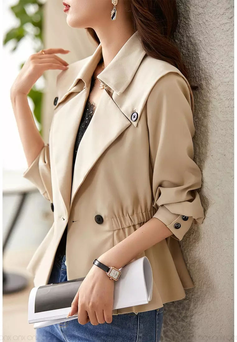 ONX.HK OL Temperament Lapel Trench Coat