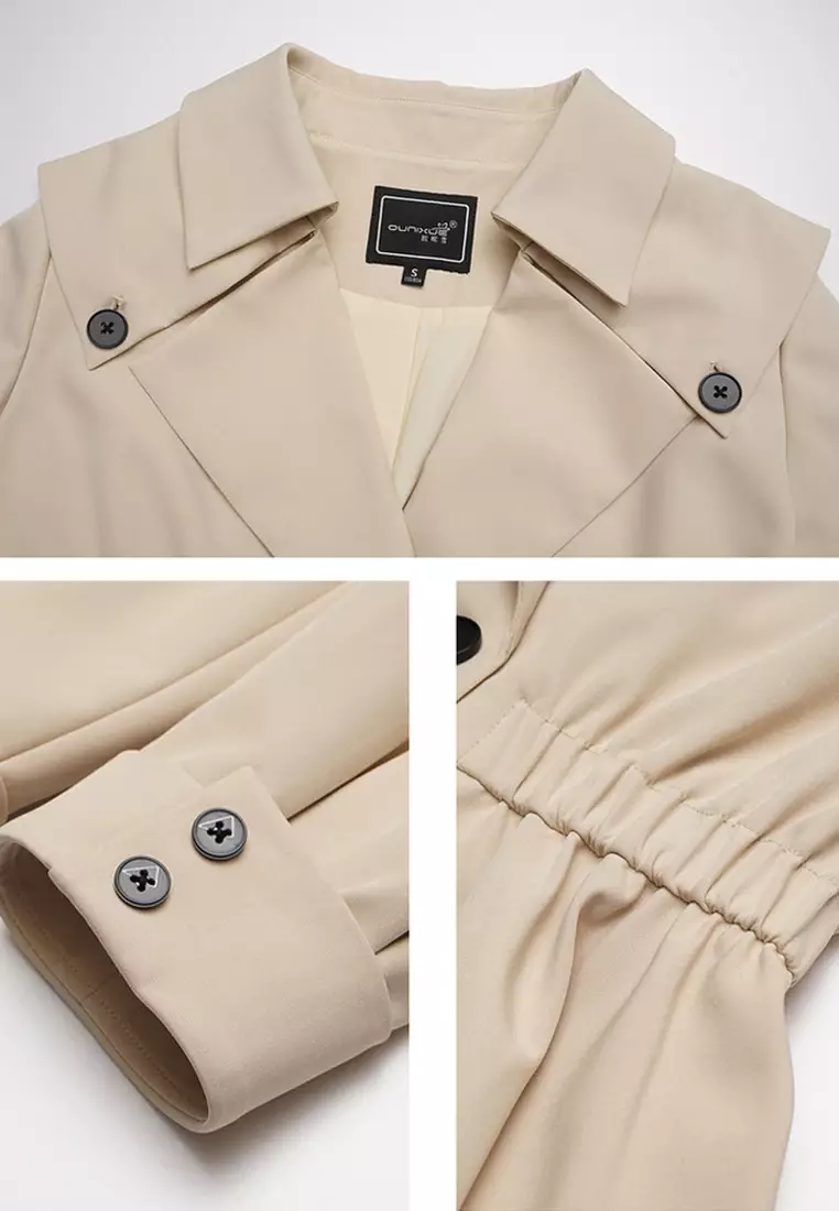 ONX.HK OL Temperament Lapel Trench Coat