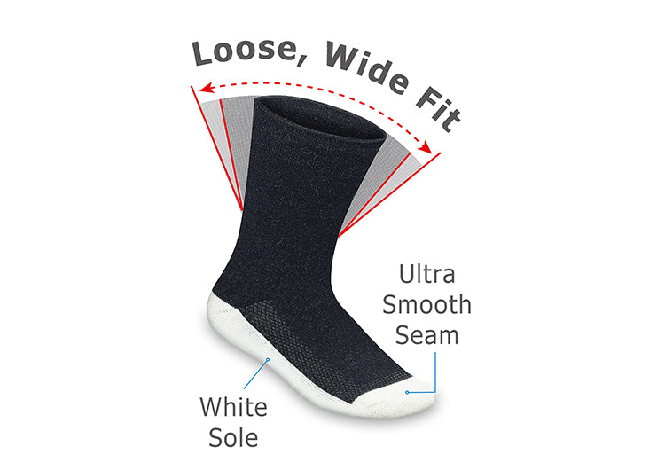 Padded Sole Diabetic Socks - Black