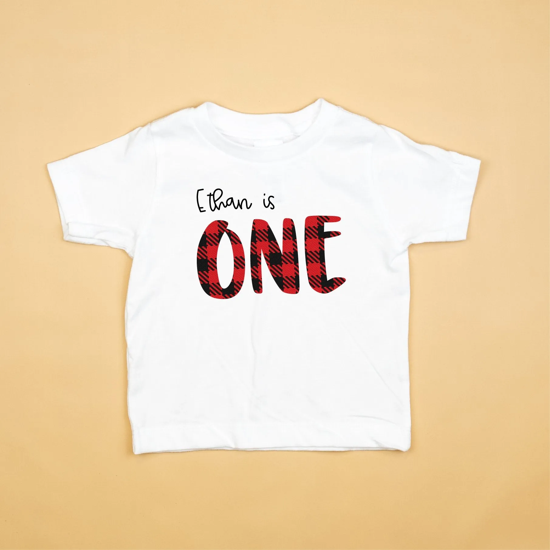 Personalized Buffalo Plaid ONE 1st Birthday Shirt/Bodysuit