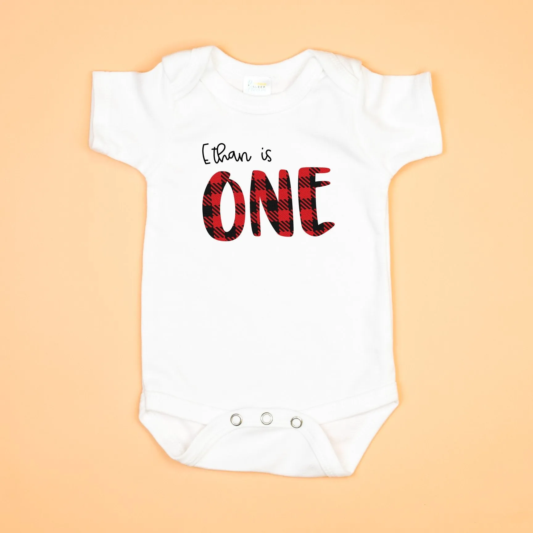 Personalized Buffalo Plaid ONE 1st Birthday Shirt/Bodysuit