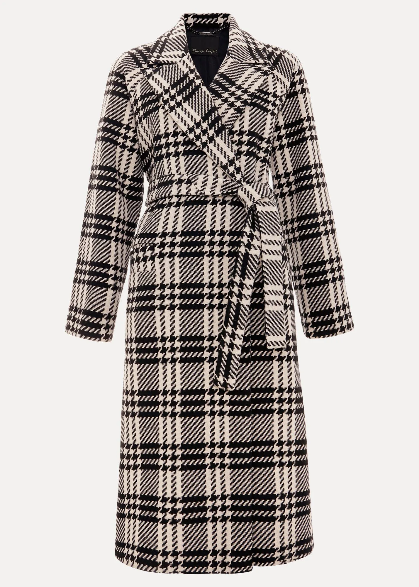 Petite Cassie Check Wool Wrap Coat