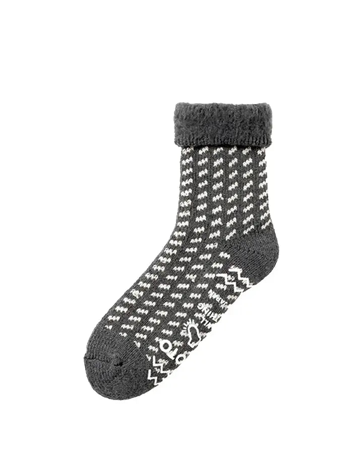 RoToTo Comfy Room Socks Birds Eye Charcoal